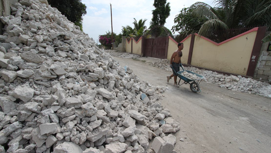 rubble in leogane haiti