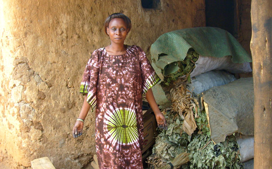 woman with a business in a market in rwanda thanks to micro lending