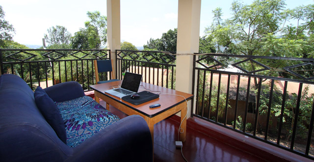 Working on My Balcony in Kigali, Rwanda